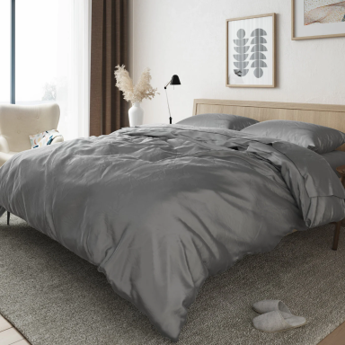 Bambusa gultas veļas komplekts DARK GREY 200x220 cm Bambusa gultas veļas komplekts DARK GREY 200x220 cm