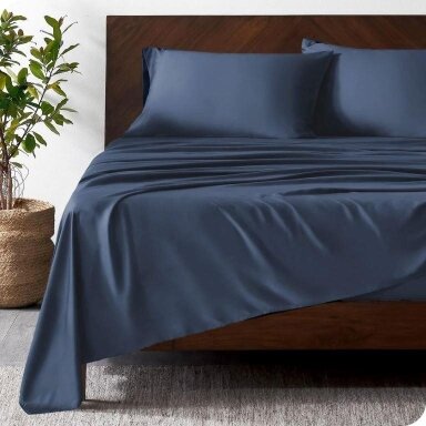 Bambusa gultas veļas komplekts NAVY BLUE, 200x220 cm Bambusa gultas veļas komplekts NAVY BLUE, 200x220 cm