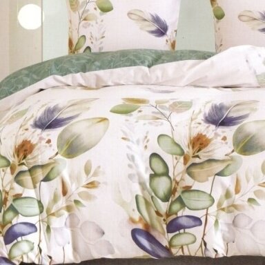 Deluxe kokvilnas gultas veļas komplekts KRĀSAINAIS ROTAĻA, 3 daļu, 200x220 cm