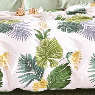Deluxe kokvilnas gultas veļas komplekts ZAĻĀ IZPRIECA, 4 daļu, 200x220 cm Deluxe kokvilnas gultas veļas komplekts ZAĻĀ IZPRIECA, 4 daļu, 200x220 cm