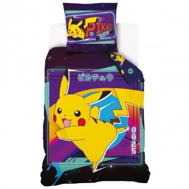 Divpusējs gultas veļas komplekts POKEMON, 140x200 cm