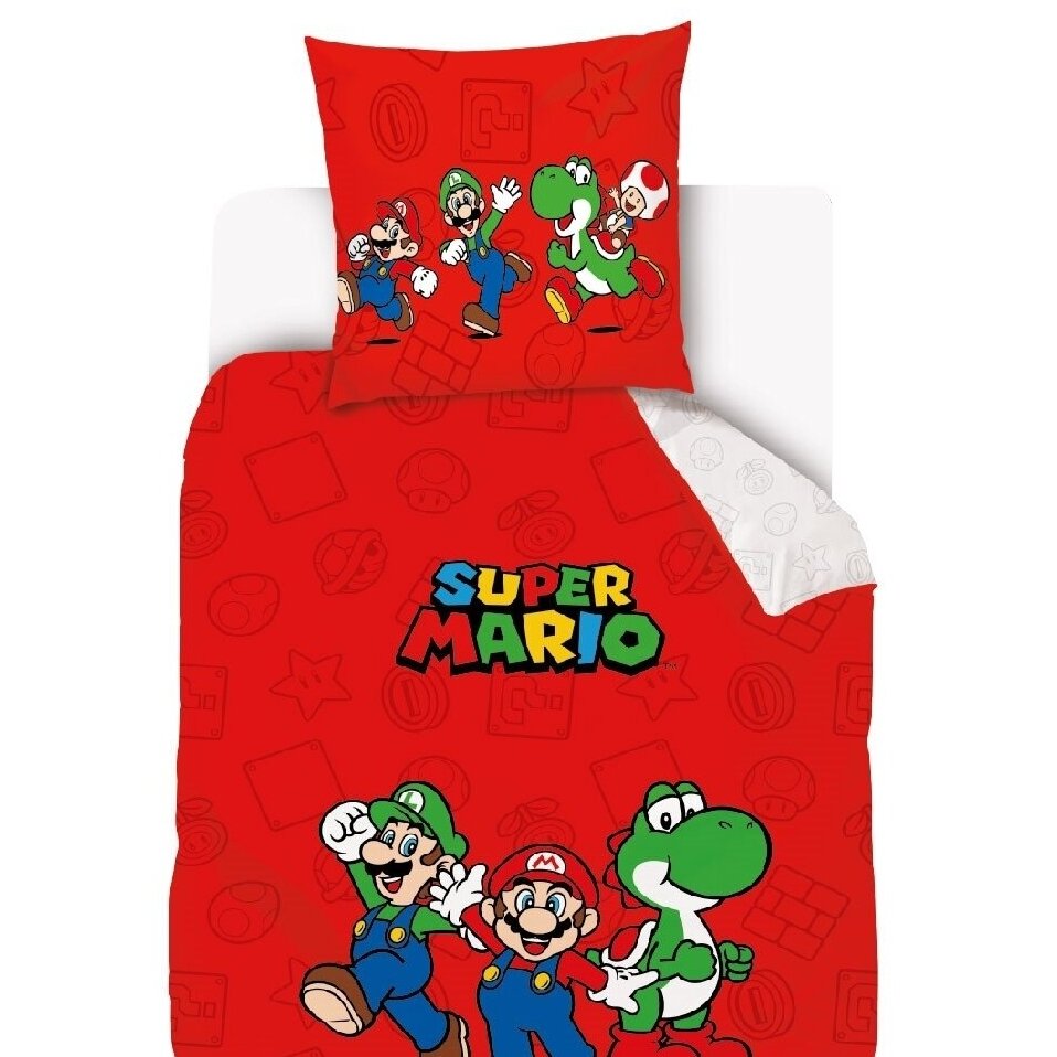 Divpusējs gultas veļas komplekts SUPER MARIO, 140x200 cm 1