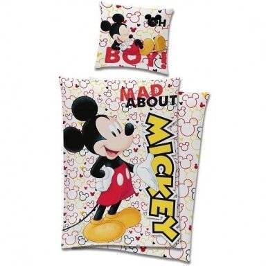 Divpusējs gultas veļas komplekts MICKEY MOUSE, 140x200 cm Divpusējs gultas veļas komplekts MICKEY MOUSE, 140x200 cm