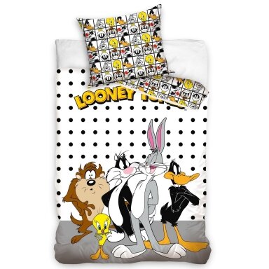 Divpusējs gultas veļas komplekts LOONEY TUNES, 140x200 cm Divpusējs gultas veļas komplekts LOONEY TUNES, 140x200 cm