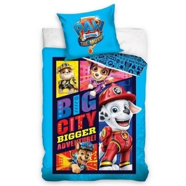 Divpusējs gultas veļas komplekts PAW PATROL. BIG CITY BIGGER ADVENTURE, 140x200 cm Divpusējs gultas veļas komplekts PAW PATROL. BIG CITY BIGGER ADVENTURE, 140x200 cm