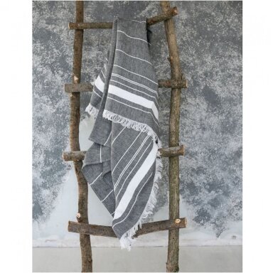 Viegls lina dvielis (black), 110x200 cm