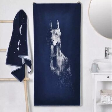 Kokvilnas dvielis DOBERMANIS, 67x150 cm