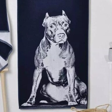 Kokvilnas dvielis PITBULS, 67x150 cm