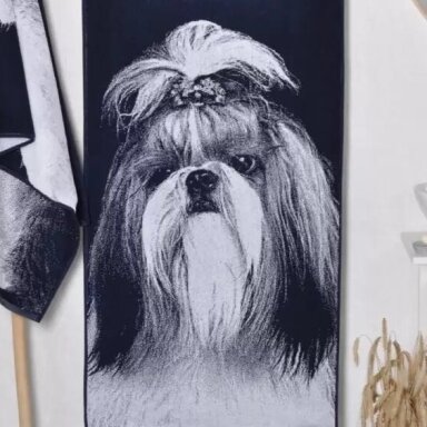 Kokvilnas dvielis SHIH TZU, 67x150 cm