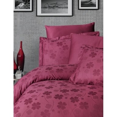 Gultas veļas komplekts CLOVER DARK RED, 6 daļu, 200x220 cm