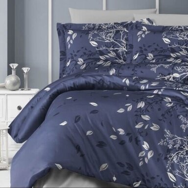 Gultas veļas komplekts LIVING NAVY BLUE, 6 daļu, 200x220 cm
