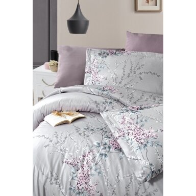 Gultas veļas komplekts WISTERIA LILAC, 6 daļu, 200x220 cm