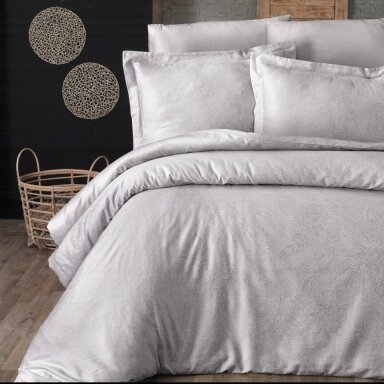 PREMIUM satīna gultas veļas komplekts NEVA CHAMPAGNE, 6 daļu, 200x220 cm