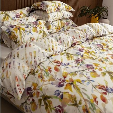 PREMIUM satīna gultas veļas komplekts RAINBOW WHITE & DIAGONAL WHITE