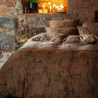 PREMIUM satīna gultas veļas komplekts ROYAL VILNIUS CINNAMONN