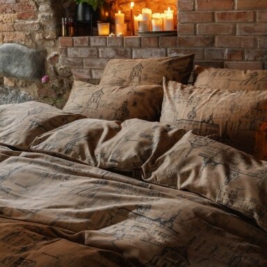 PREMIUM satīna gultas veļas komplekts ROYAL VILNIUS CINNAMONN