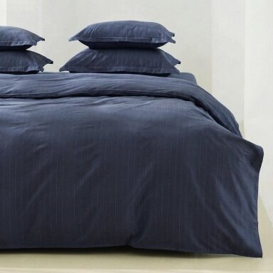 PREMIUM satīna gultas veļas komplekts STRIPE IN LINE INDIGO