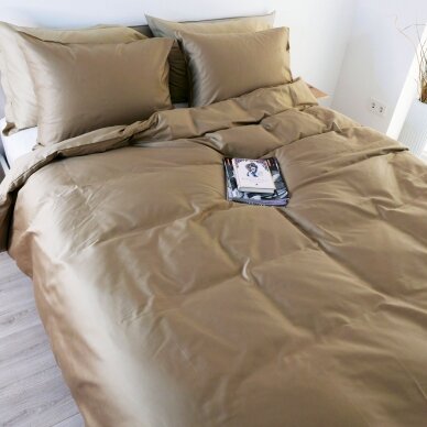 PREMIUM satīna gultas veļas komplekts NUDE BROWN 2 PREMIUM satīna gultas veļas komplekts NUDE BROWN 2