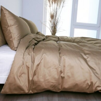 PREMIUM satīna gultas veļas komplekts NUDE BROWN 1 PREMIUM satīna gultas veļas komplekts NUDE BROWN 1