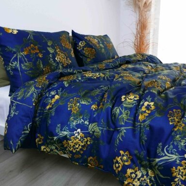 Satīna gultas veļas komplekts ZILĀ BLĀZMA, 3 daļu, 200x220 cm Satīna gultas veļas komplekts ZILĀ BLĀZMA, 3 daļu, 200x220 cm