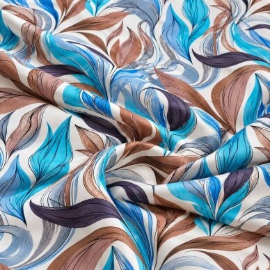 Satīna gultas veļas komplekts ZILIE RAKSTI, 3 daļu, 200x220 cm 2 Satīna gultas veļas komplekts ZILIE RAKSTI, 3 daļu, 200x220 cm 2