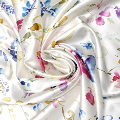 Zīda spilvendrāna MULBERRY IVORY FLORAL, 22 momme (M/M), 50x70 cm